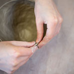 Rebecca Brown working in her studio 2019